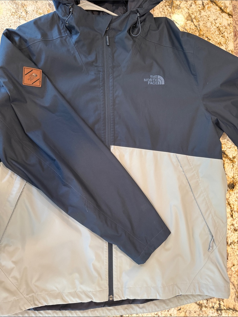 The North Face Men’s Two-Tone Hooded Raincoat - Navy & Light Gray